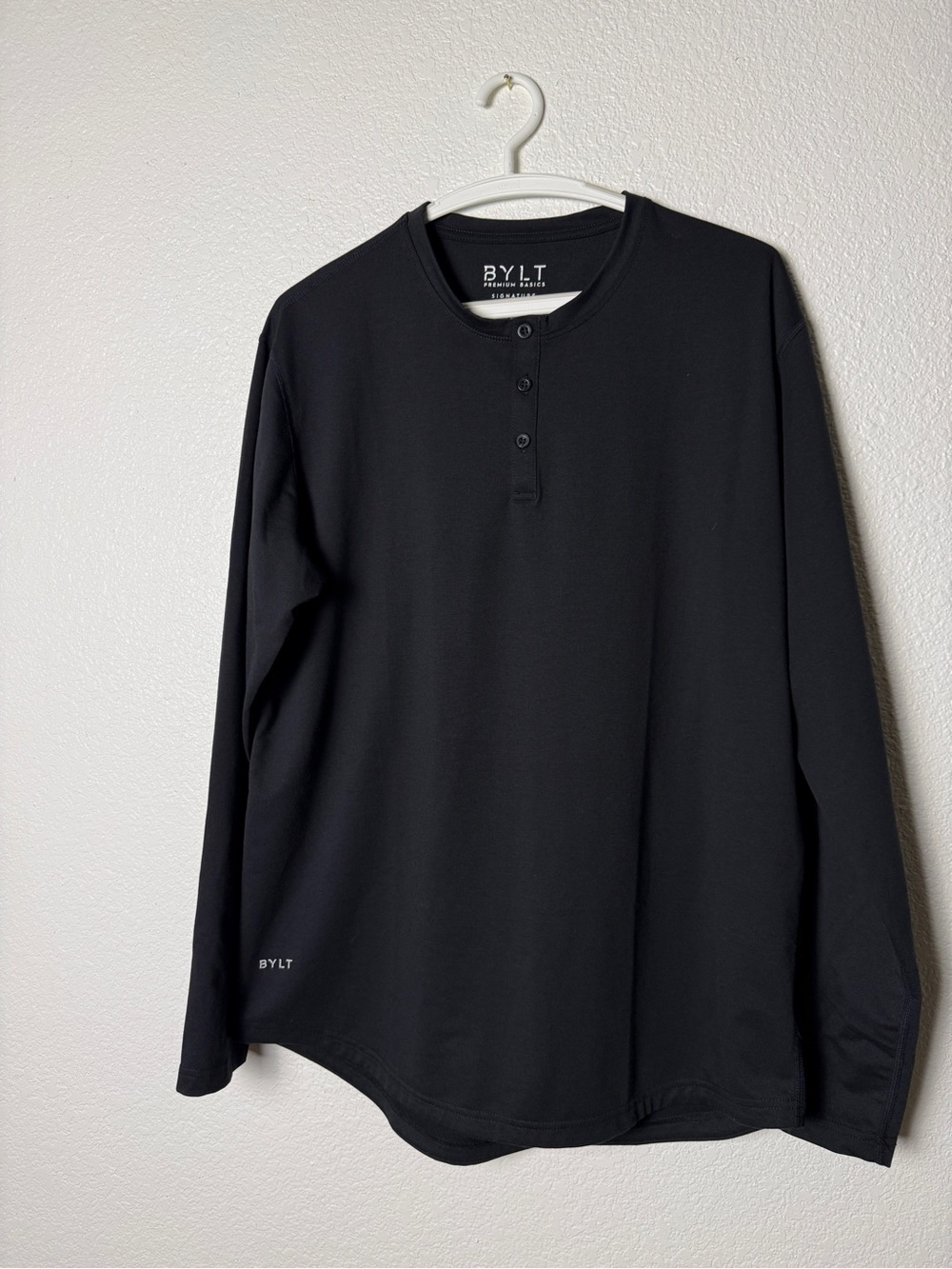 Bylt Premium Basics Men's Henley Drop-cut long sleeve shirt size L